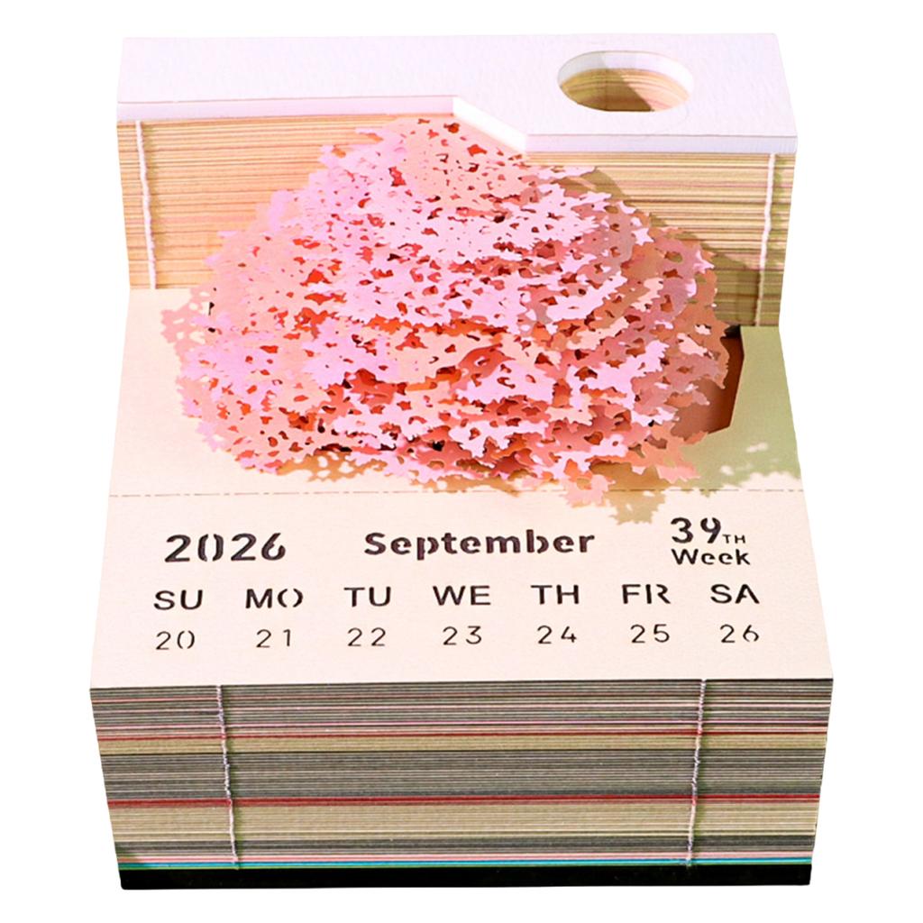 Календарь «Часы» 2026 3D блокнот для заметок Календарь со светодиодной подсветкой 3D художественный календарь Бумажная резьба Художественный блокнот для заметок для домашнего декора