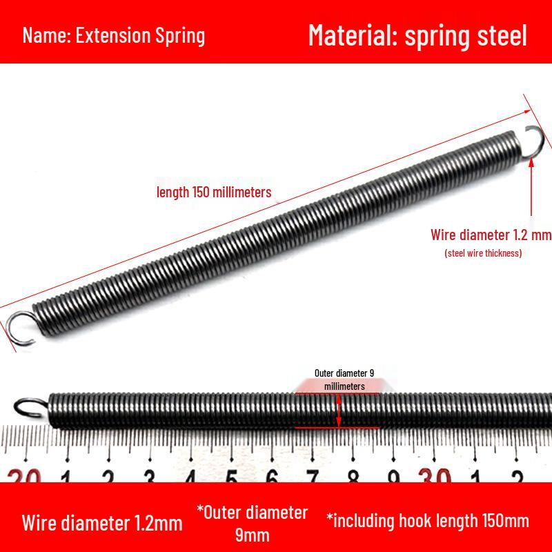 Пружина растяжения из проволоки 1,2 мм с крючком - Аксессуар пружины с мягким усилием растяжения