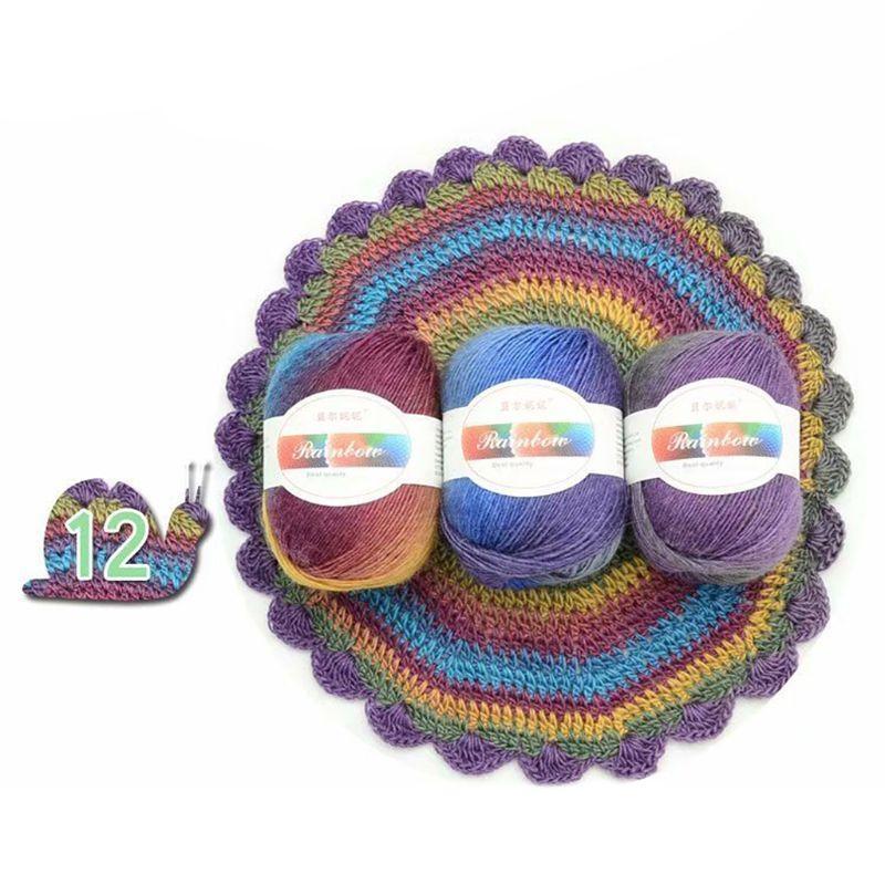 Мягкая камвольная пряжа Радужный градиент DIY для вязания детского шарфа-шали Свитер Топ продаж