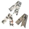 Ribbon Ink Painting Silk Scarf Long Ribbon Headband Retro Long Silk Scarf  Lady