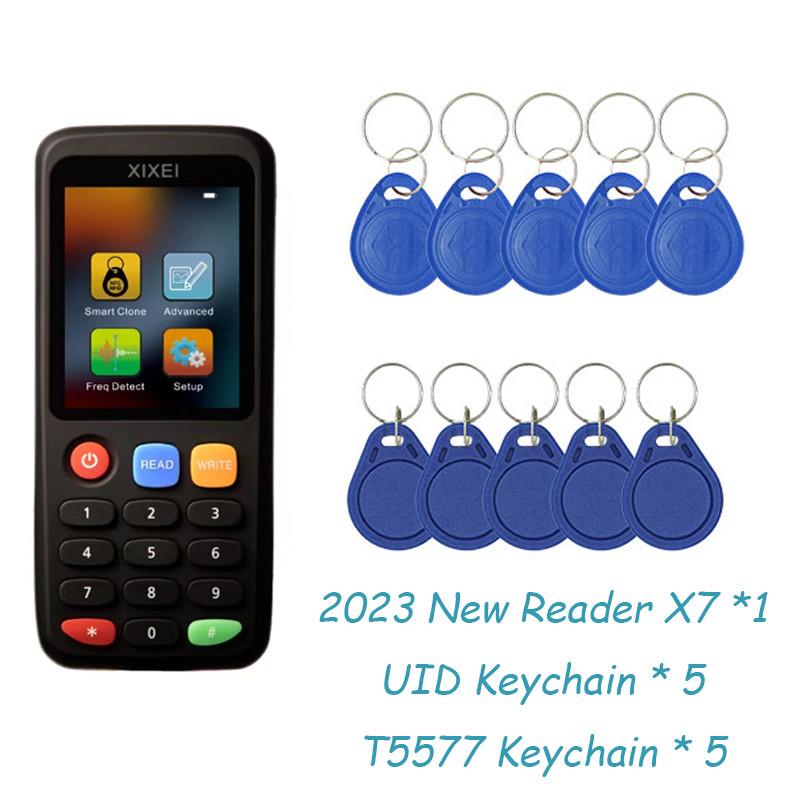 X7 RFID смарт-считыватель чипов IC ID клон-копир 125 кГц устройство записи бейджей 13,56 МГц дубликатор меток 140x55x17 мм