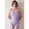 Lilac Pointel Pajama Set With Shorts