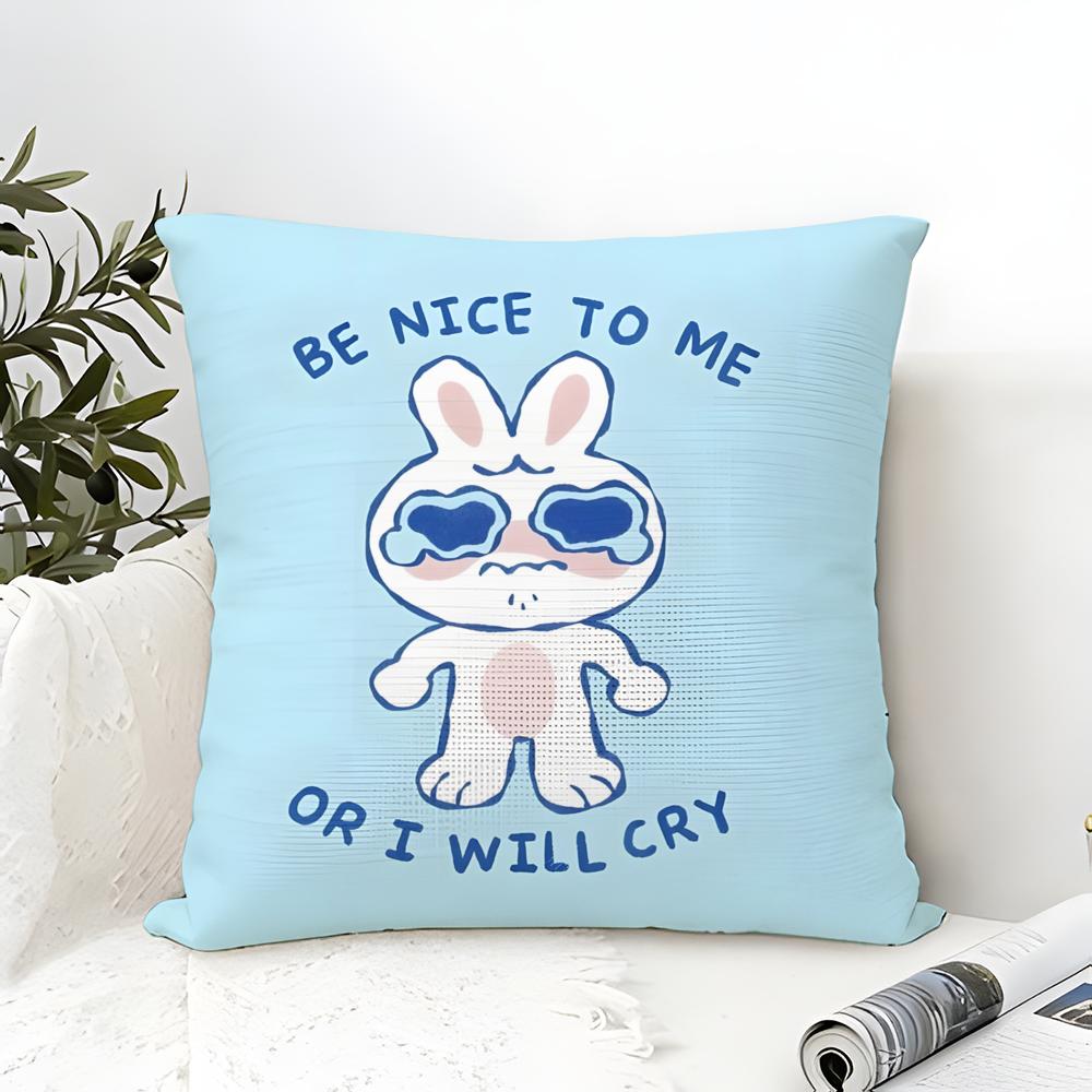 Cute Cartoon Animal Companion Patterns Pillow Case Cotton Linen Fabric Square Zipper Pillowcase Home Decorative Living Room