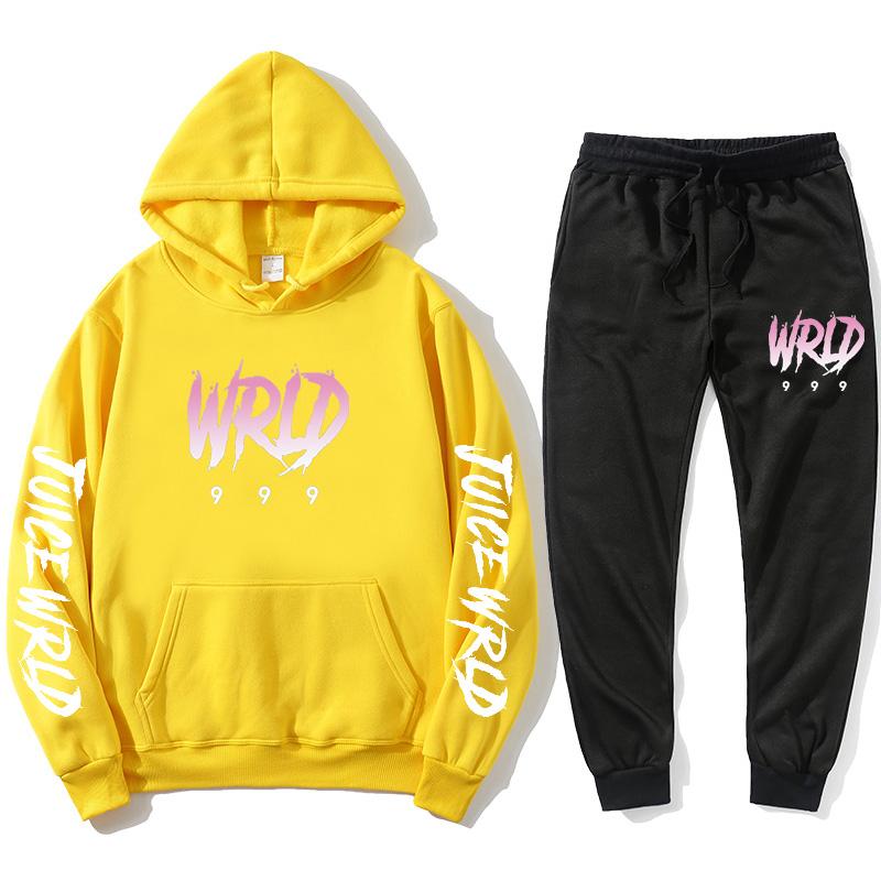 J UICEWrld Костюм с капюшоном Толстовка + спортивные штаны Juice Wrld Juice Wrld Juicewrld Trap Rap Rapy Tomography Juice World