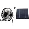 5W Mini Solar Panel Powered USB Cooling Iron Fan Power Bank Fan for Home Office Outdoor