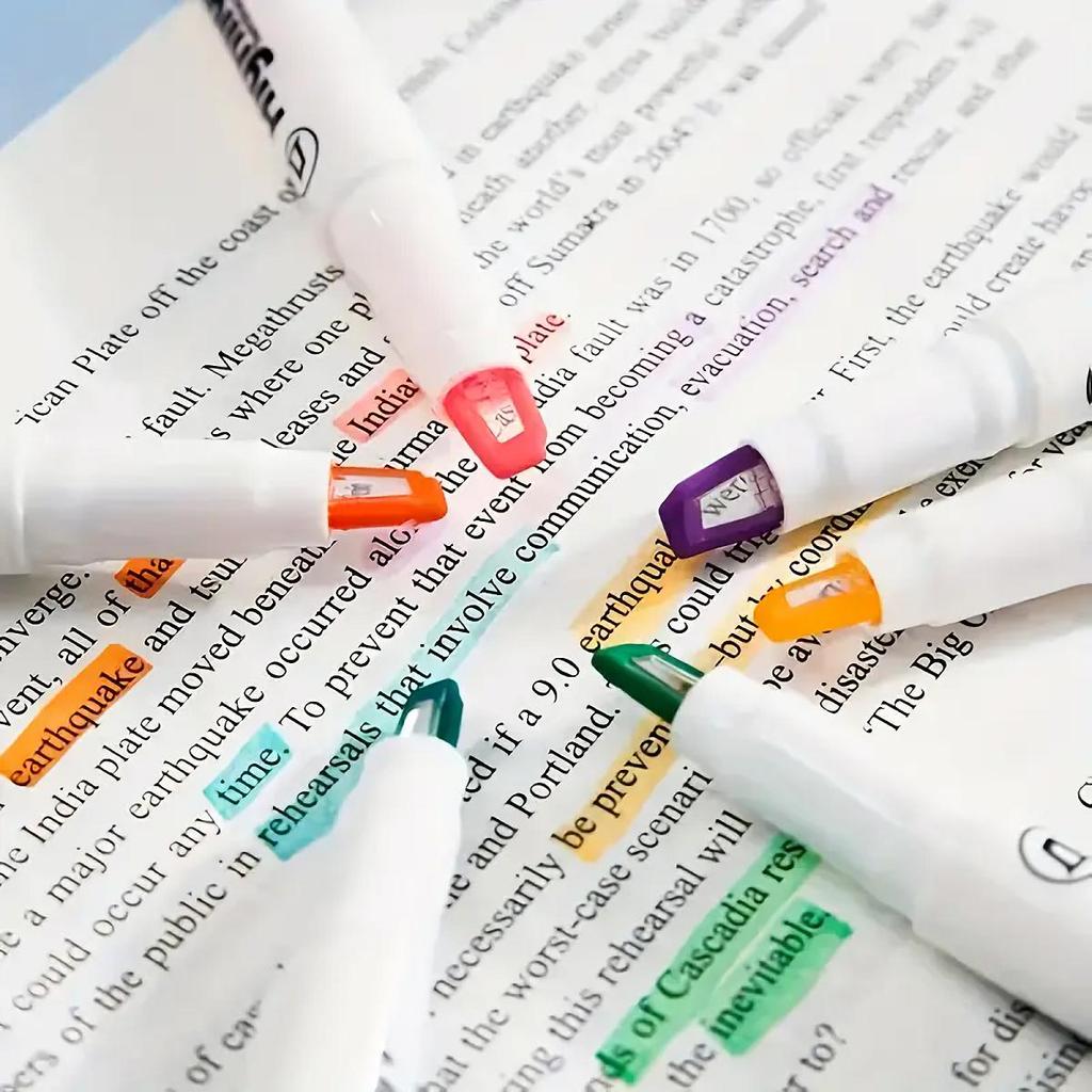 6 шт. маркеров-маркеров Clear View - мягкие светлые цвета, видимый наконечник для точной маркировки, идеально подходят для студентов, школы и офиса