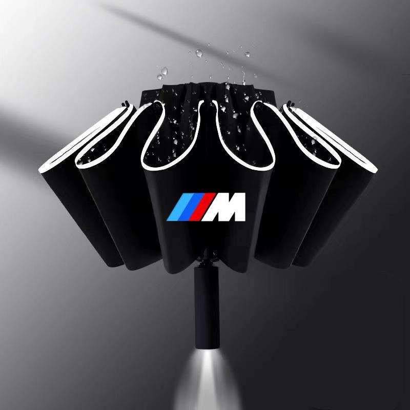 Car Umbrella With LED Flashlight Reflective Stripe Umbrella For BMW M E30 E39 E46 E90 E93 E60 F10 M5 M6 M7 X4 X5 X1 accessories GB1