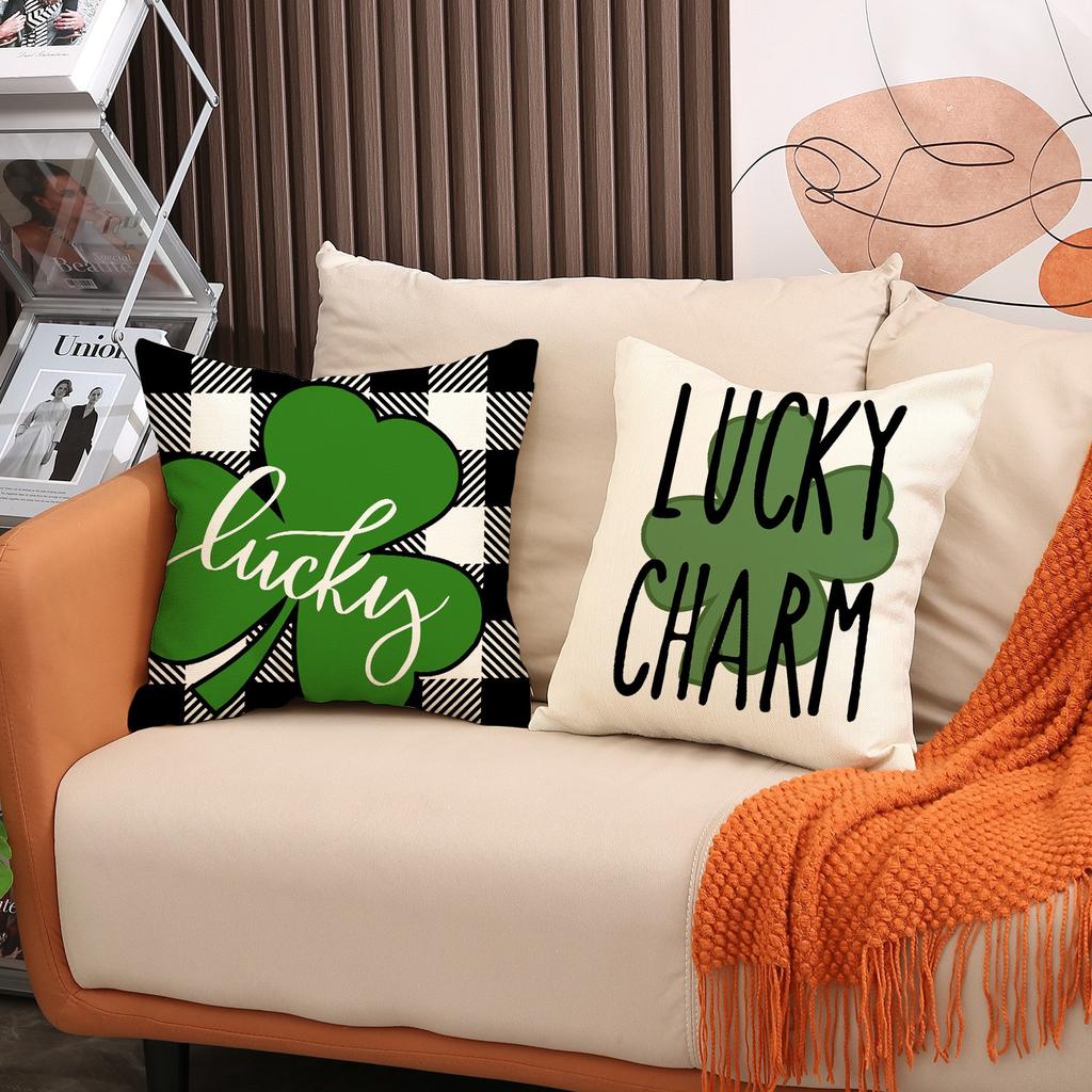 Улица. Чехол на подушку из хлопка и льна ко Дню Святого Патрика, наволочка для дивана, домашний декор, 18 дюймов
