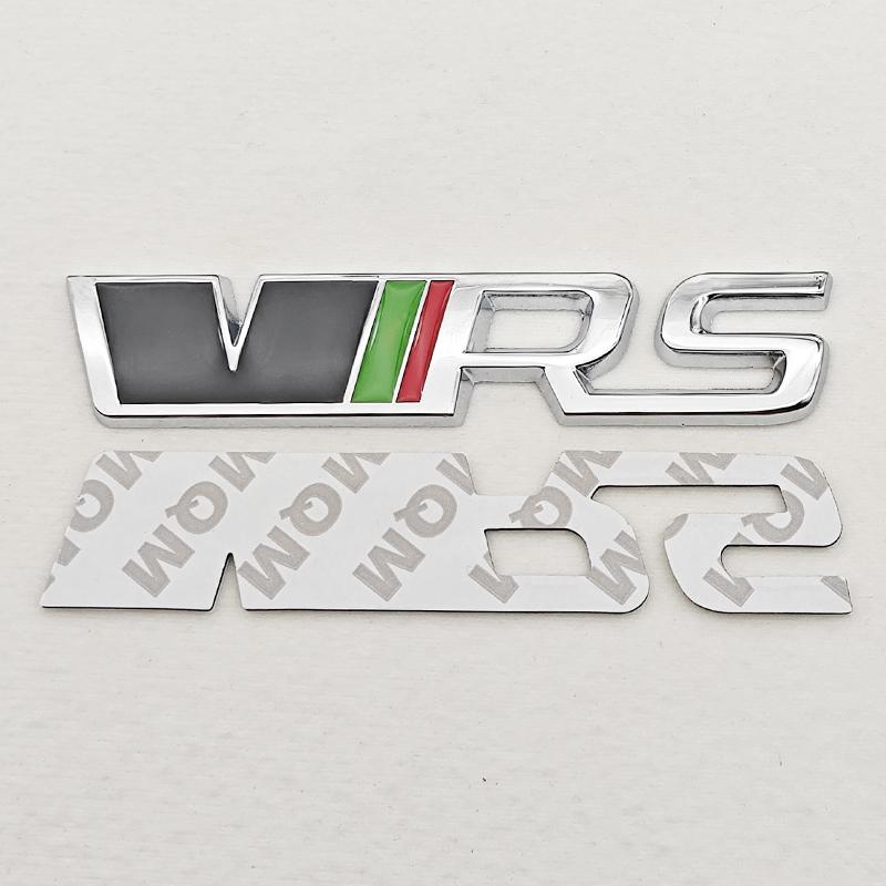 QPZF2 3D Metal Logo VRS Sticker Letters Emblem Car Front Grille Fender Side Trunk Badge For Skoda RS VRS Stickers Accessories