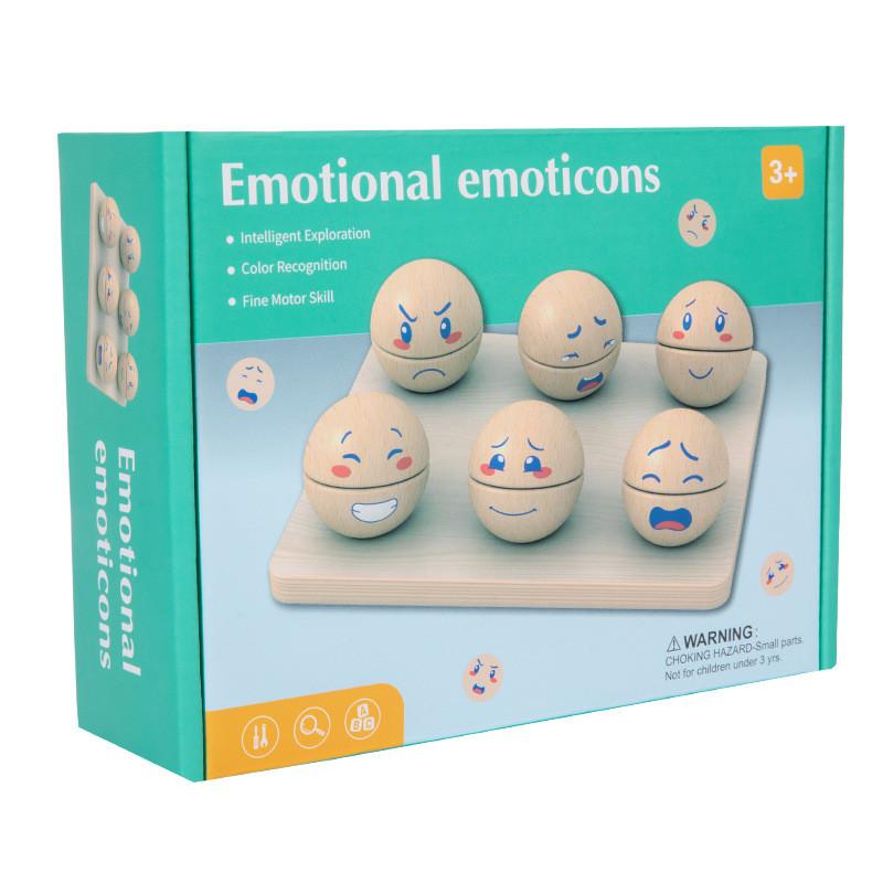 Expression Wooden Emotional Matching Ball Learning Toy Children Interactive Play