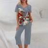 Комплекты из 2 предметов для женщин, летний топ с короткими рукавами и брюки с карманами, мягкие комплекты для тренировок