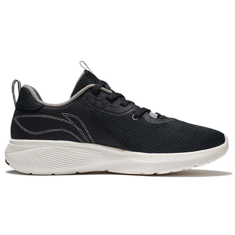 Li Ning Устойчивые к истиранию Низкие беговые кроссовки Мужские Черные ARSS027-2