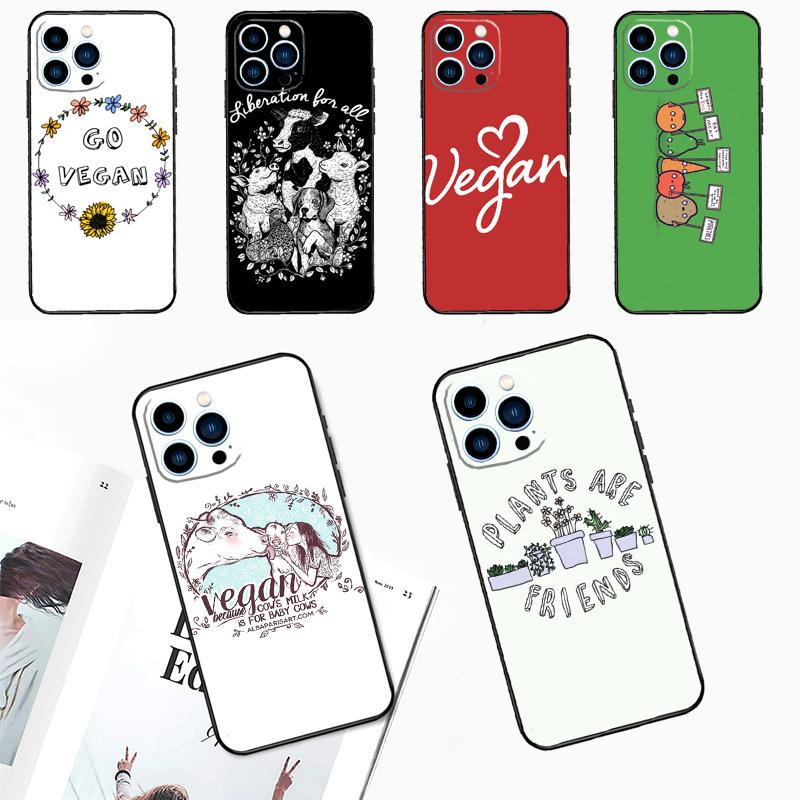 Чехол Go Vegan Vegetarians для iPhone 15 14 13 12 11 Pro Max Mini Cover X XR XS SE 8 7 14 15 Plus Аксессуары