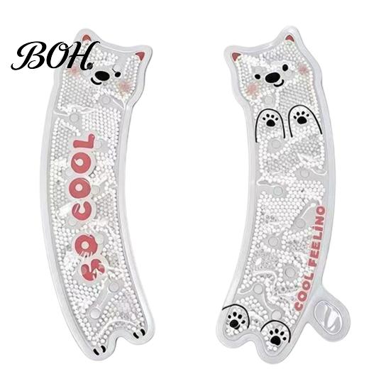 Reusable Non Slip Toilet Seat Protector 1 Pair Cover with Cooling Gel Particles, Cute Cartoon Bear Design, Waterproof Soft Rubber Non-slip Mat,