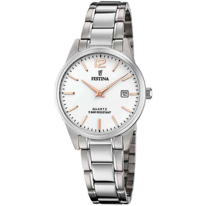 Montre - FESTINA - Femme - Acier inoxydable - Cadran blanc - Style chic