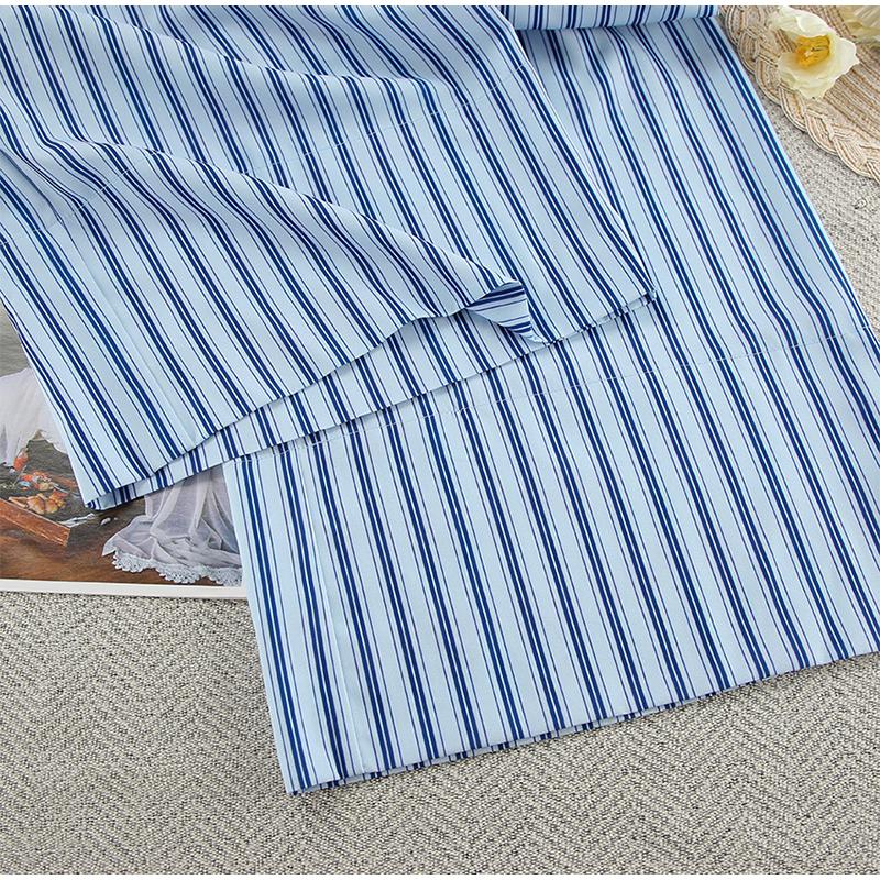 Повседневный комплект женской рубашки с полосатым лацканом, сексуальные брюки-трубы со шнуровкой и высокой талией, весенний модный элегантный женский костюм-майка в стиле пэчворк 2025 года