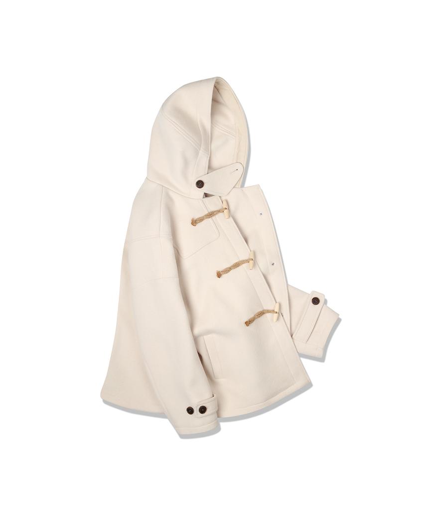 Mainbooth [Wool 90%]Oversized Half Duffle Coat(Ivory)