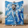 Football Messi Blanket Warmthful Decor Suitable for Couch Livingroom Chair All-Season Use Playful Design Perfect Gift for Relatives and Friends