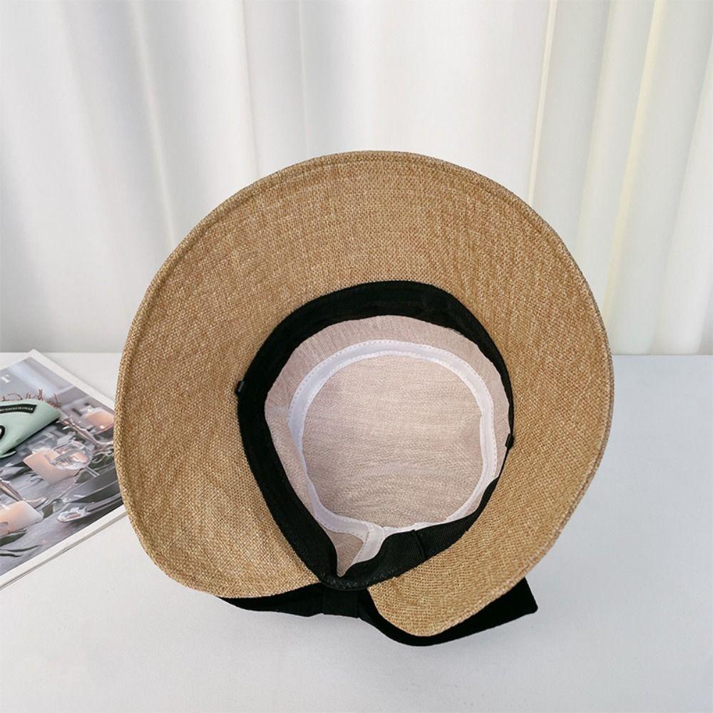Solid Color Bow Fisherman Hat Bowknot Bucket Hat Fashion Summer Sun Hat Travel