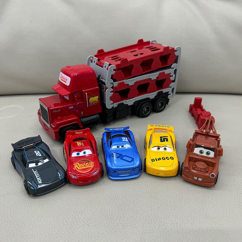 1:16 Игровой набор из аниме и Pixar Тачки Молния Маккуин Супер-Лайнер Пожарная машина Модель Интерактивная игрушка для родителей и детей Настольное украшение Подарок