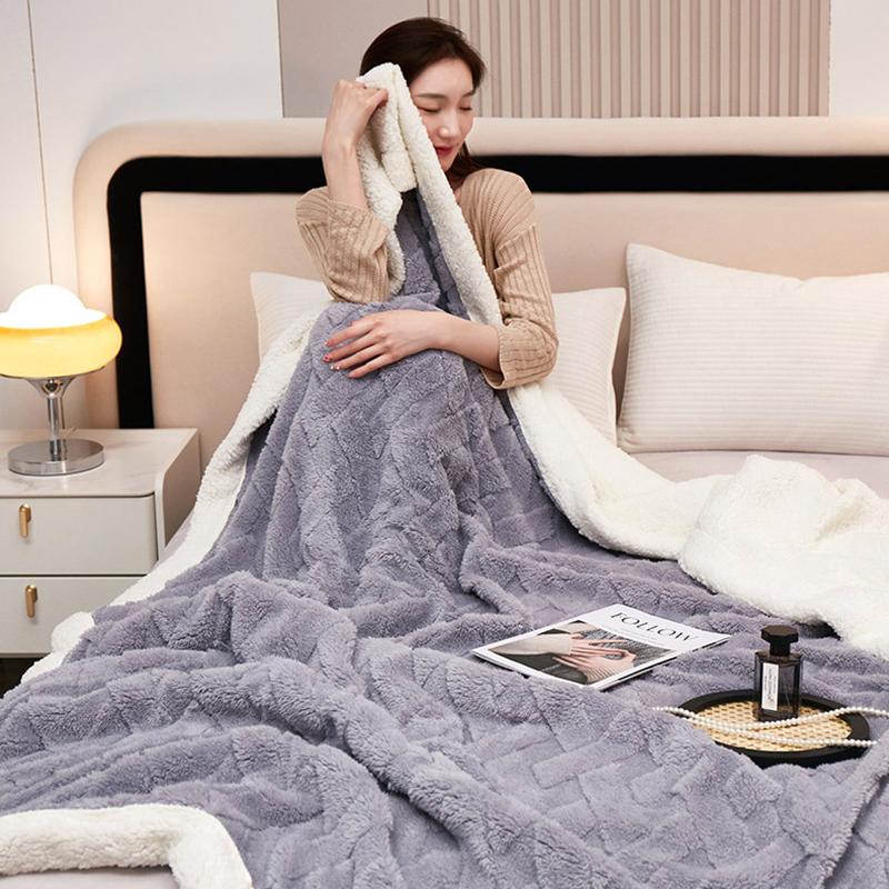 Толстое зимнее одеяло, мягкие теплые шерстяные одеяла для кроватей, плед, кашемировое термоодеяло с бараниной, покрывало