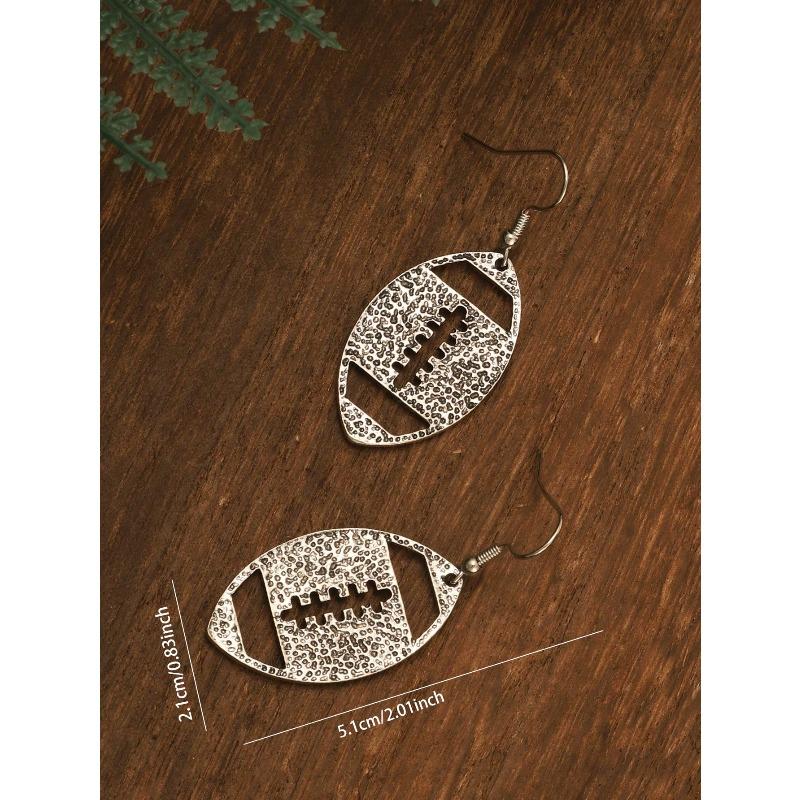 Metal Geometric Wire Hollow Rugby Women's Earrings Earrings Earrings Sports Ball Enthusiasts Accessories Party, Club Earrings