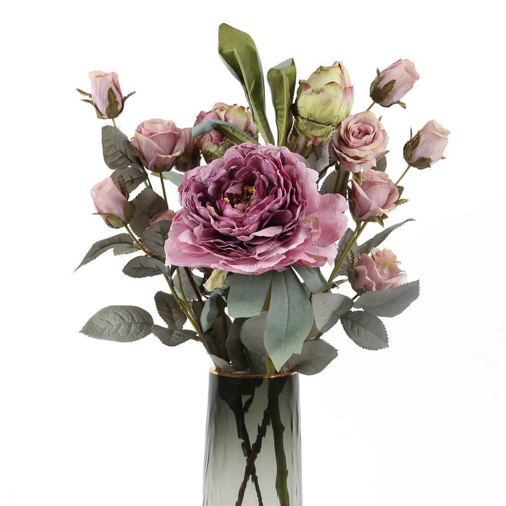 Валентинки Искусственные пионы Розы Реалистичные искусственные букеты со стеблями Шелковые цветочные композиции для дома Внутренние кофейные украшения Декор стола Свадьба