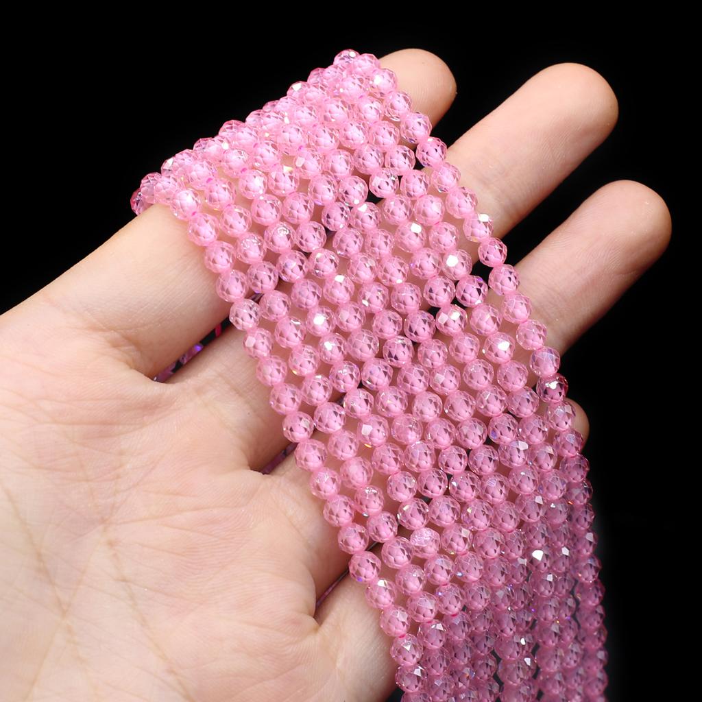 Натуральный камень граненые бусины циркон маленькие бусины 4 мм подвески для изготовления ювелирных изделий DIY ожерелье браслет серьги аксессуар