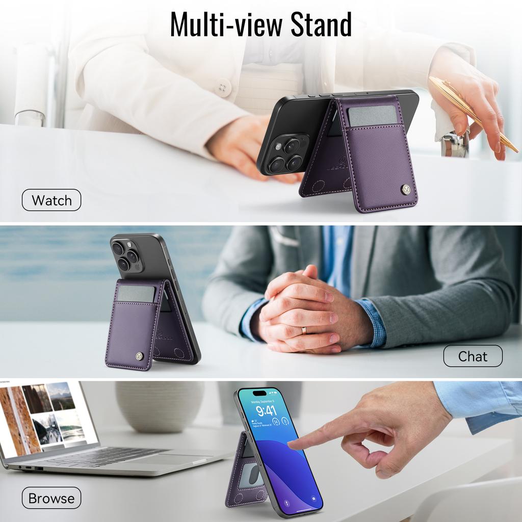 Магнитный чехол-картхолдер с кольцом MagSafe подходит для серии iPhone17/16/15 Apple 14/13/12 противокражный чехол из матовой кожи