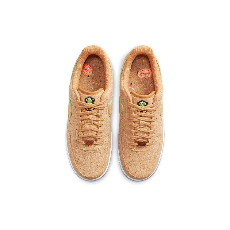 Nike Air Force 1 07 Premium Happy Pineapple - пробковые мужские кроссовки коричневые разноцветные льняные DJ2536-900