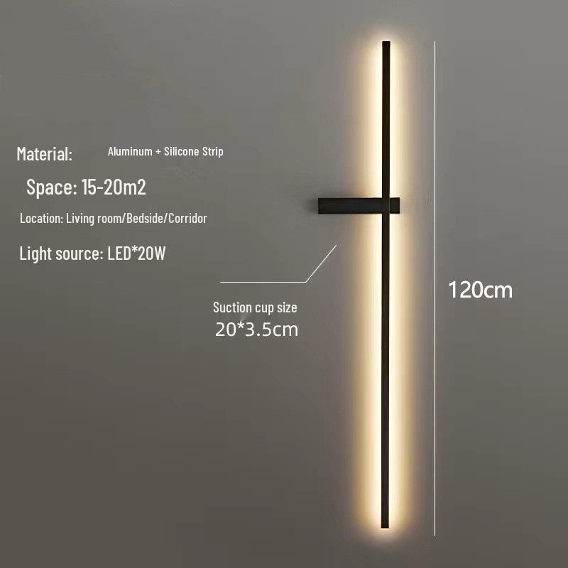 LED Wall Lamp: Minimalist Linear Light for Bedroom, Bedside, or Living Room