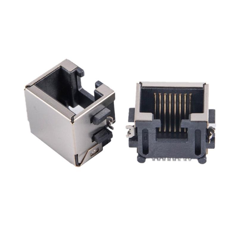 Pack Of 10Pcs RJ45 Ethernet Female Jacks Socket Metal Shielding SMTs Mount For Networking Devices PCB Replacement H=8.6