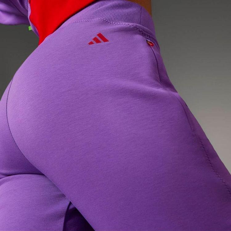 Adidas X Rui Zhou Collaboration FW23 Однотонные спортивные длинные брюки с ажурным дизайном, женские плавки, ярко-фиолетовые IU0167