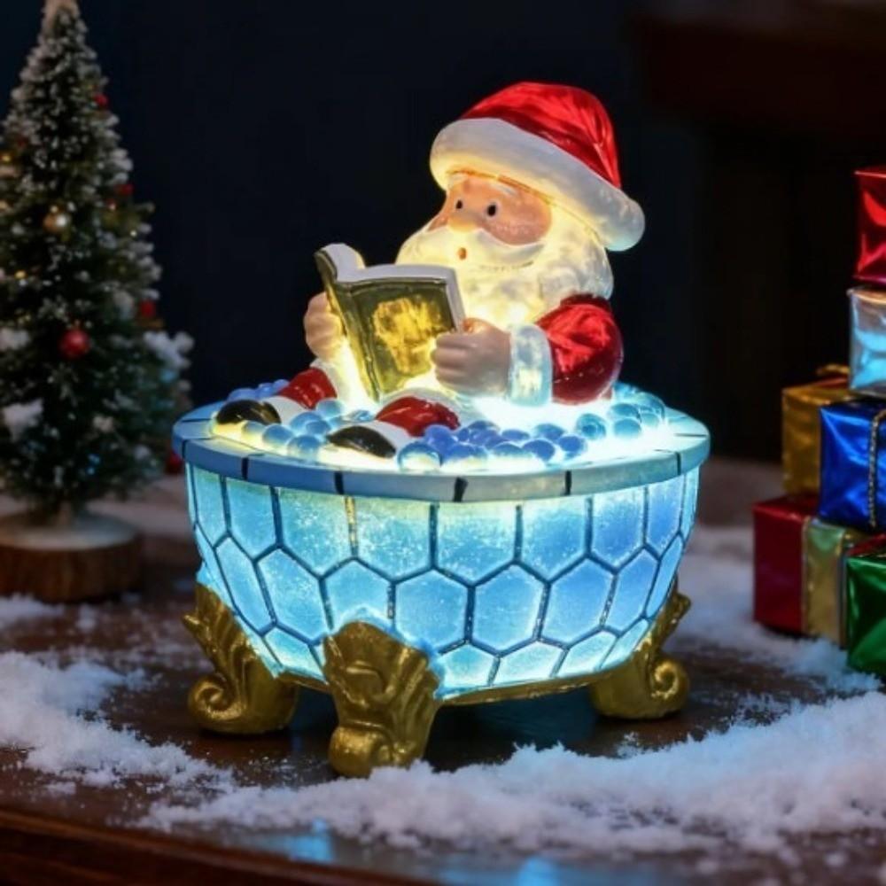 Resin Christmas Santa Bubble Bath Lamp Small Desktop Ornament Creative Santa Night Light