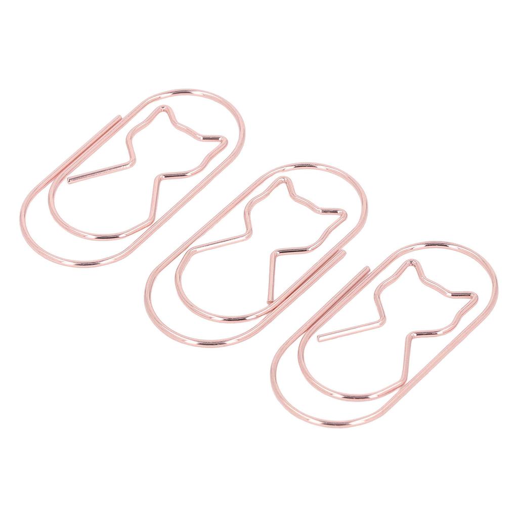 4 Box Cute Cat Paper Clip Fun Shaped Plated Paper Clamp Book Clips Wire Book for File Classification