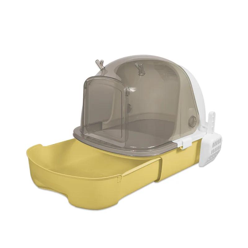 Большой кошачий туалет, полностью закрытый туалет для кошек, удобный ящик, песочница для кошек, прозрачная видимая клетка для кошек
