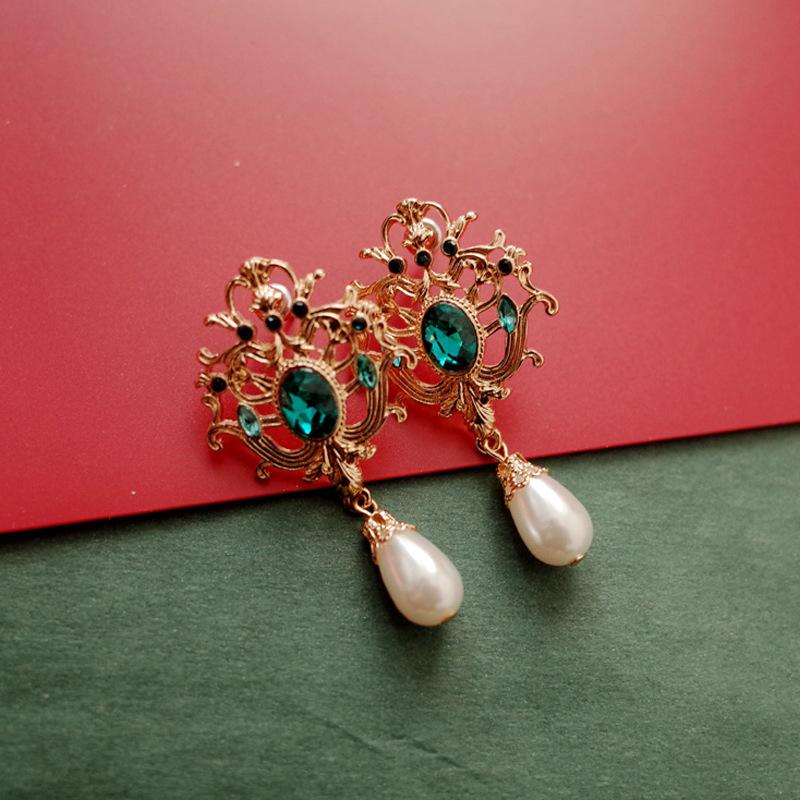 Винтажные дворцовые барочные геометрические серьги с драгоценными камнями женские вечерние украшения серьги для платья подарки
