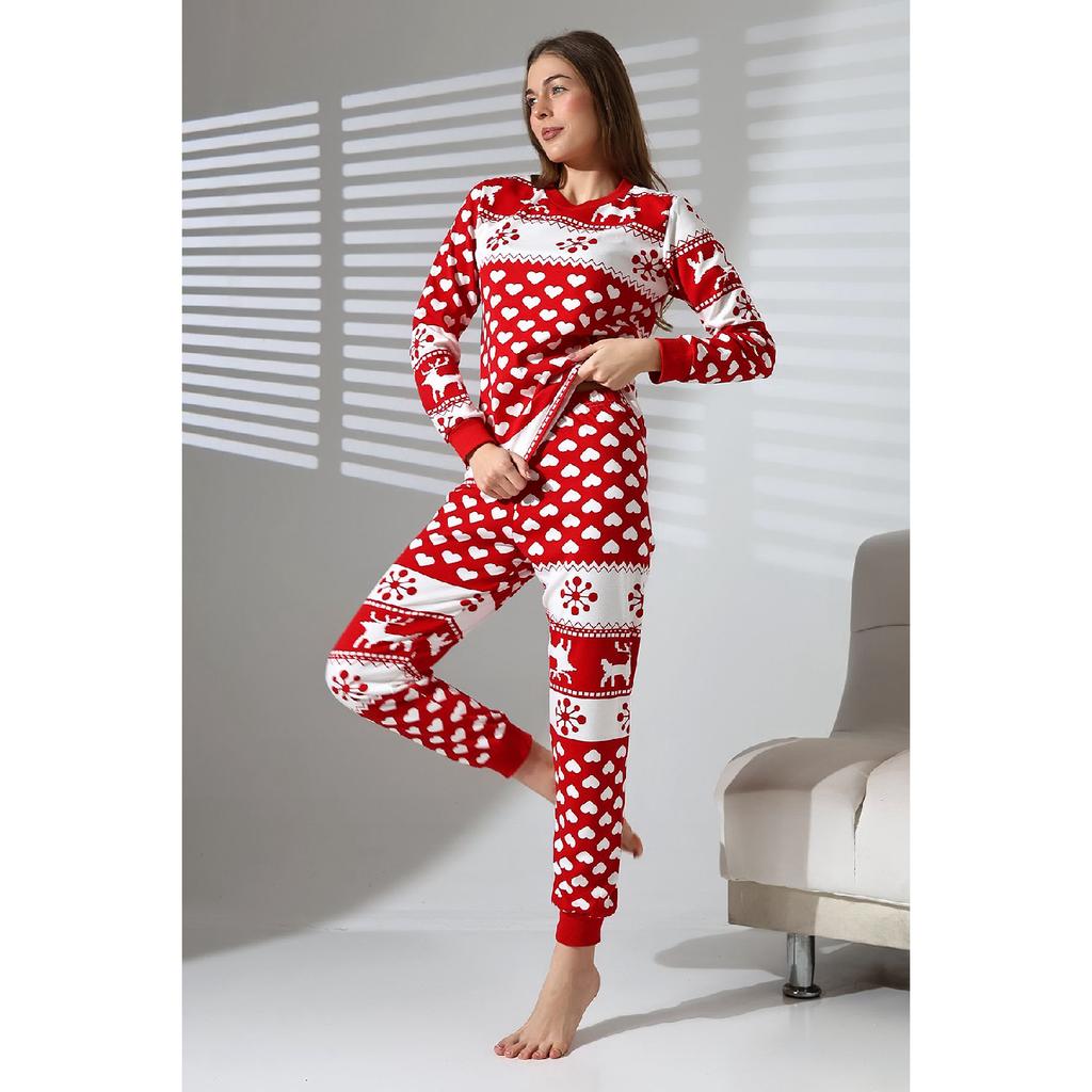 Женская пижама с новогодним узором «Сердце» Vg071