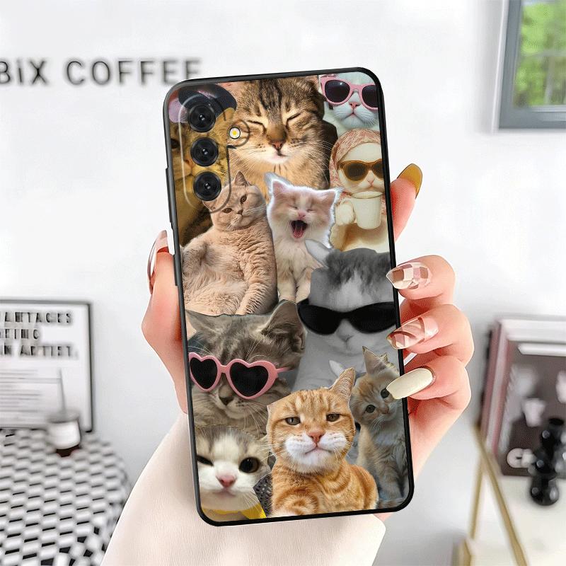 Мемы с плачущими котами Мягкий чехол для телефона для Samsung A17 A37 A57 A16 A26 A36 A56 A15 A25 A35 A55 A14 A24 A34 A54 A13 A23 A33 A5