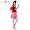 Pirates of the Caribbean Pretty Girl Red Skirt Suit Masquerade Cosplay