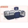 Aire de jeux bébé XL Barrière de Sécurité Portail 124x188x66cm Parc Lit pour enfant à l'intérieur et extérieur - Bleu