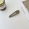 European And American Plaid Series Black And White Acetate Hair Clip Handmade Vintage Headwear For Women