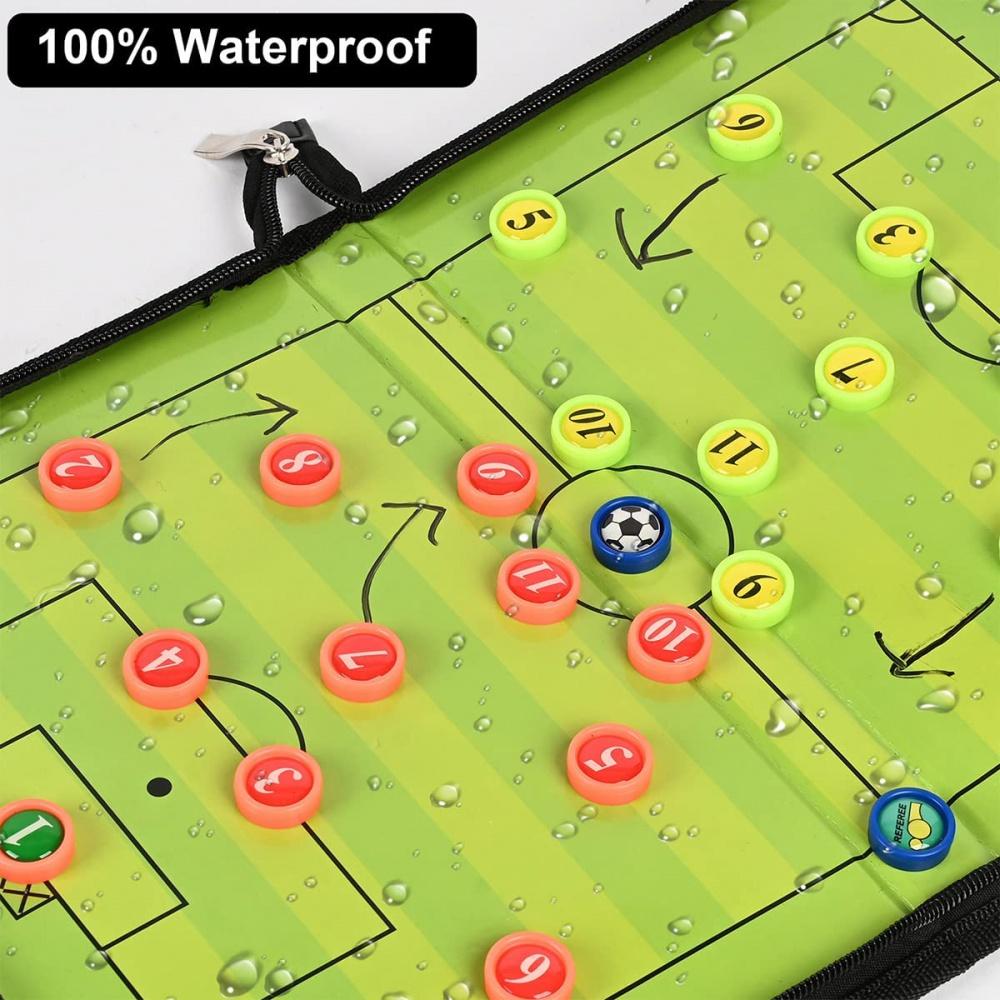 Magnetic Football Tactical Board, Foldable Trainer Folder, Timer, Large Capacity Pens, Referee Whistles,sponges,referee Equipment