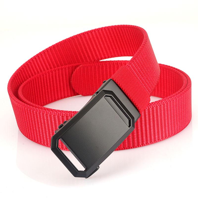 Новый мужской ремень для поездок на работу с автоматической пряжкой из нейлона, универсальный двухслойный толстый ремень для отдыха на природе