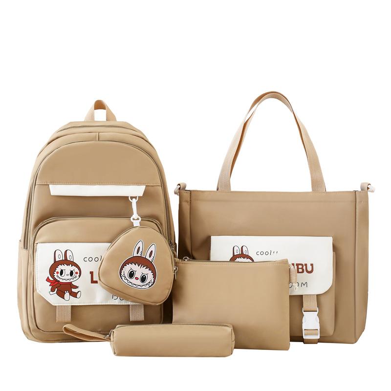 Новый школьный рюкзак в корейском стиле, модный набор из четырех предметов, студенческий рюкзак, сумка для репетиторства, трендовый рюкзак большой вместимости