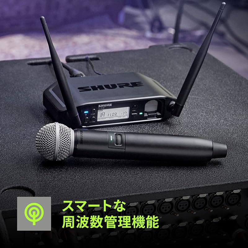 SHURE GLX-D14+ Musical Instrument Wireless System TA4F, Mini XLR Connection Tabletop Receiver/belt Pack Transmitter Set (without Microphone) /2.4GHz