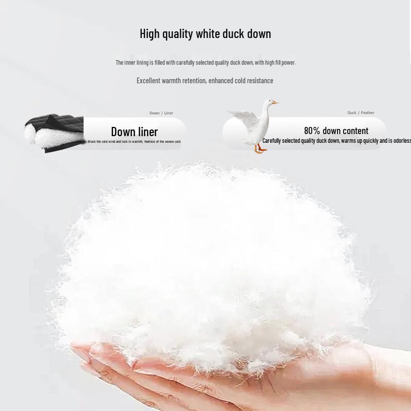 Futing Men's Sheepskin Down Leather Jacket with Lamb Wool Collar