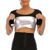 Women Short Sleeve Sauna Suit Sweat Shirts Body Shaper Hot Polymer Slimming Shapewear Fitness Workout Tank Tops Exercise Undershirt