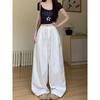 Kumikumi Idle Style Pure Color Elastic Waist Drawstring Casual Pants Women's Autumn Drooping Slimming Loose Pants Pants