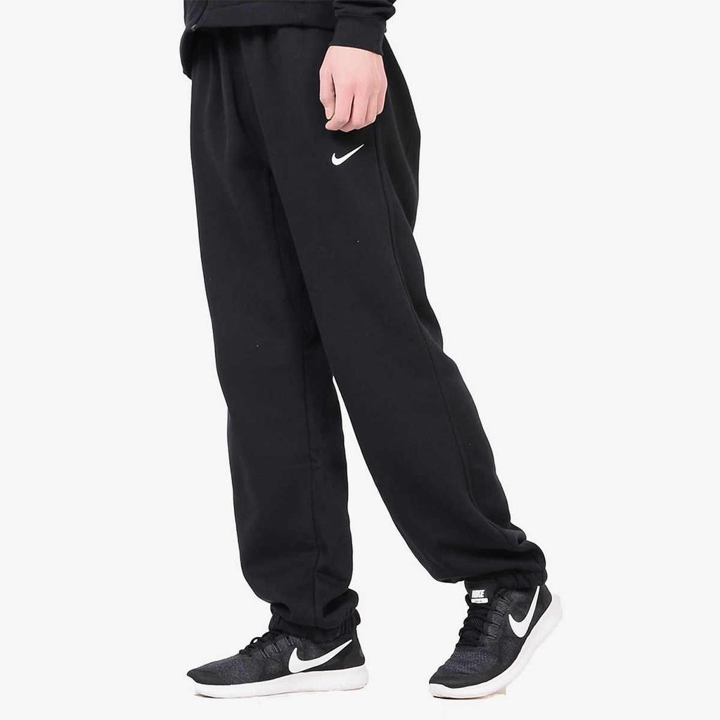 Nike Однотонные трикотажные спортивные повседневные брюки с эластичными манжетами, мужские низы, черные 905237-010